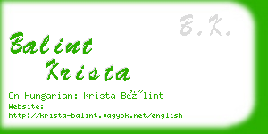 balint krista business card